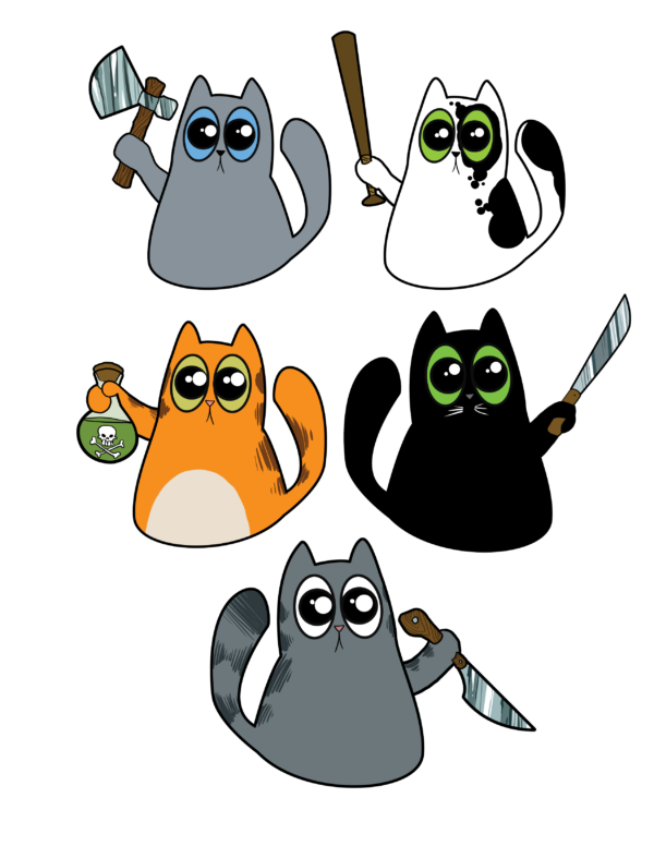 Sticker Pack Creepy Cats